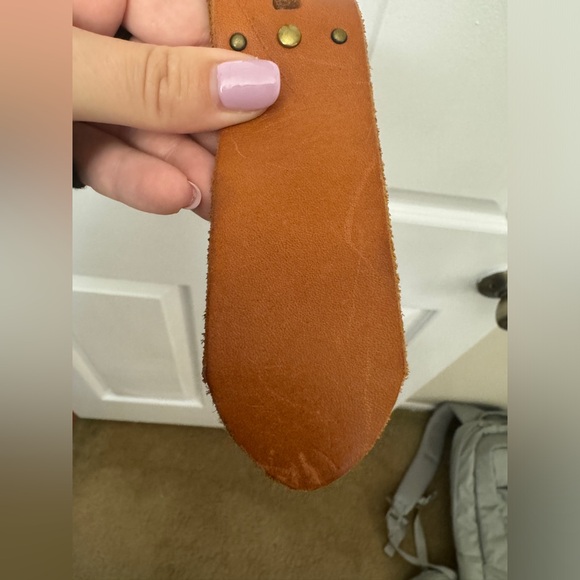 Lucky Brand Leather Studded 46” Brown Belt - Picture 5 of 10